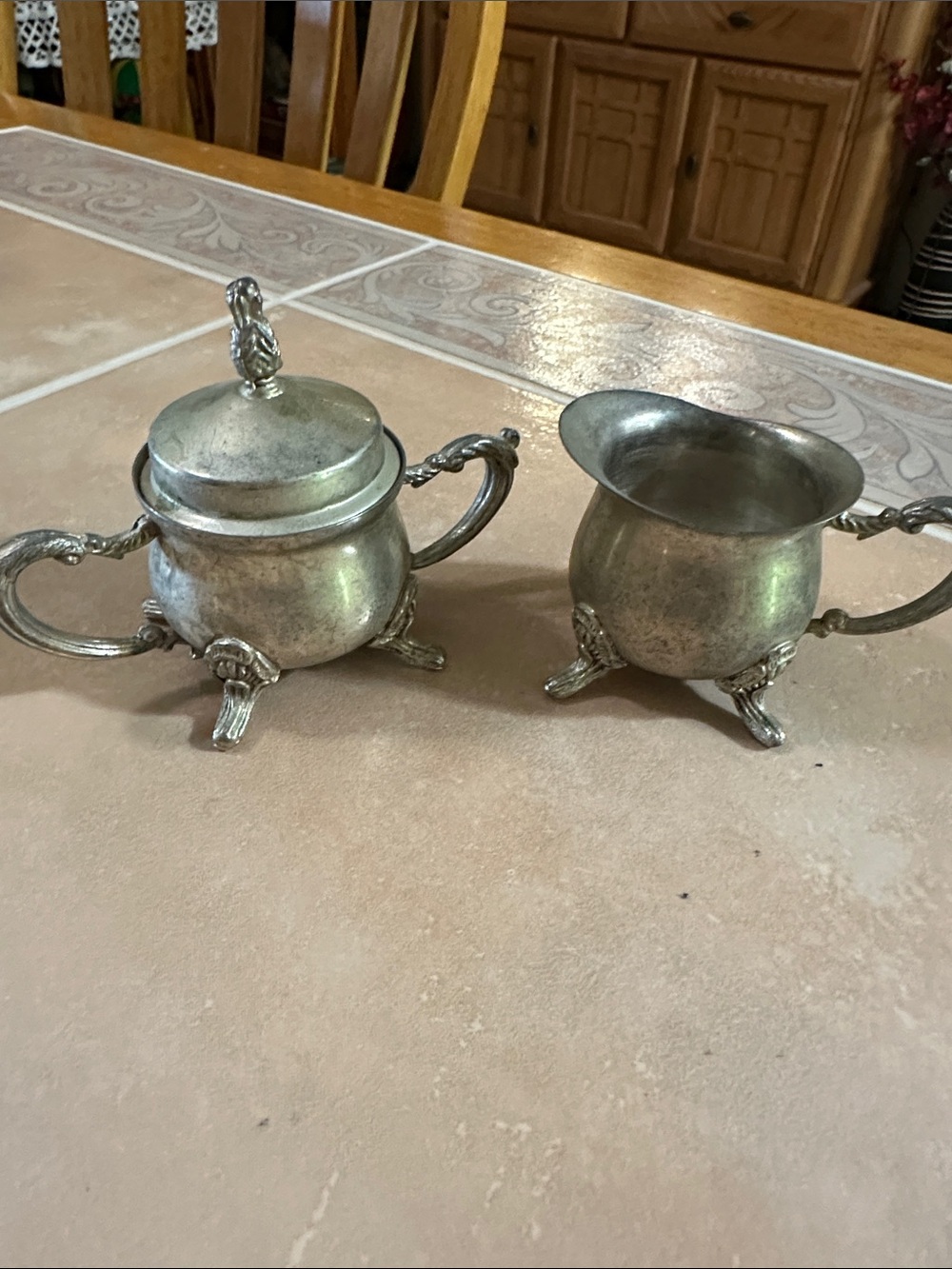 VTG Silver Plated Creamer and Covered Sugar Set